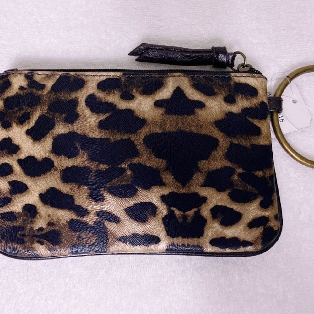 Leopard Print Wristlet Makeup Bag small purse
